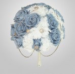 PF-400 Blue Rose & Hydrangea Wedding Bouquet