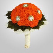 PF-440 Orange Rose Wedding Bouquet