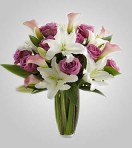 EDH760 – Lavender Roses & Lilies in Vase