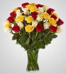 EDH770 – 36 Multicolor Roses in Vase