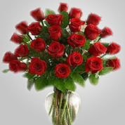 EDH796 – 24 Red Roses in Vase